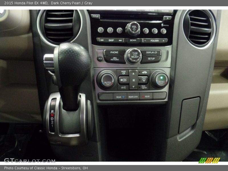 Dark Cherry Pearl / Gray 2015 Honda Pilot EX 4WD