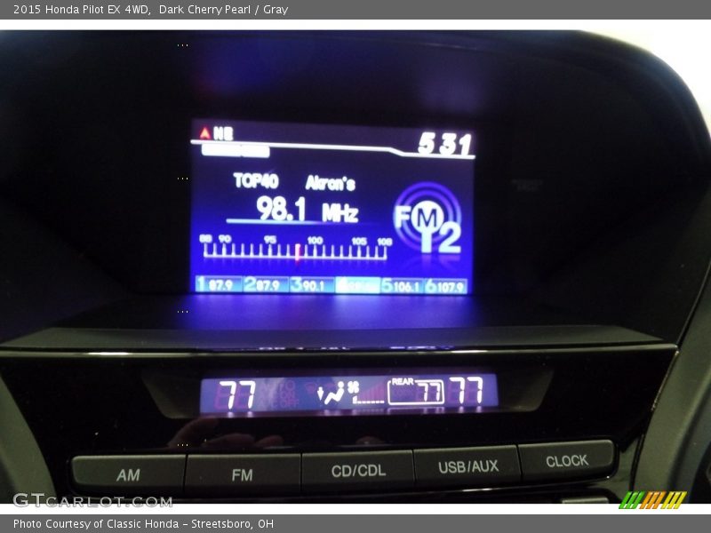 Dark Cherry Pearl / Gray 2015 Honda Pilot EX 4WD