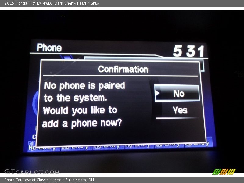 Dark Cherry Pearl / Gray 2015 Honda Pilot EX 4WD