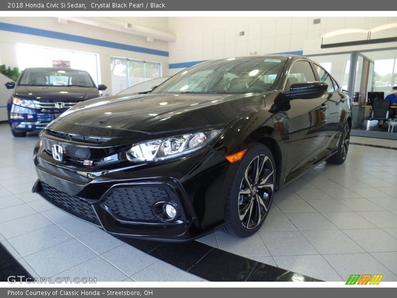 Crystal Black Pearl / Black 2018 Honda Civic Si Sedan