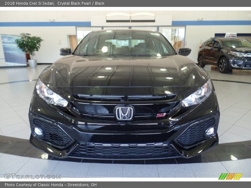 Crystal Black Pearl / Black 2018 Honda Civic Si Sedan