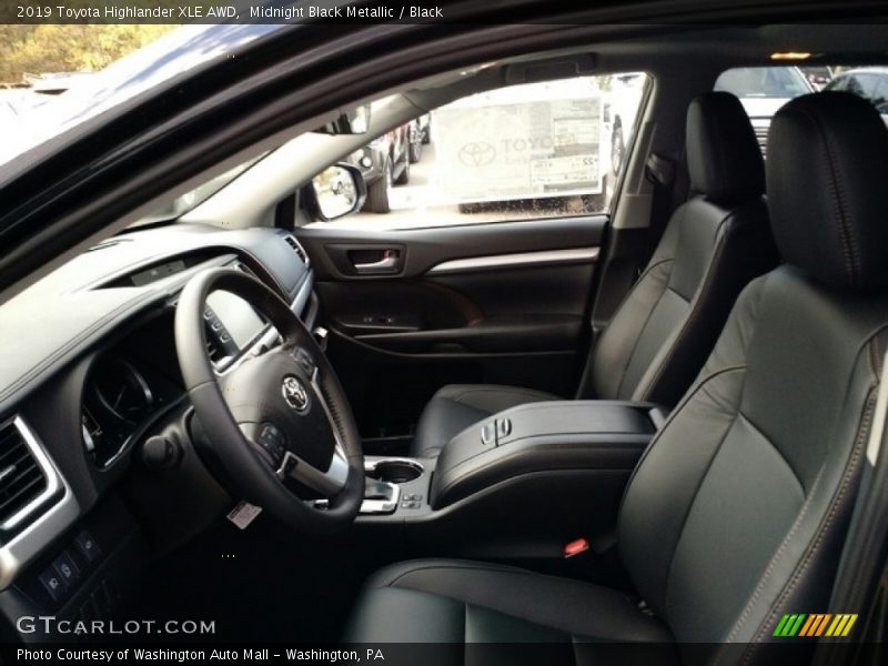 Front Seat of 2019 Highlander XLE AWD
