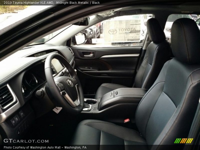 Front Seat of 2019 Highlander XLE AWD