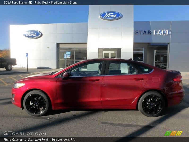 Ruby Red / Medium Light Stone 2019 Ford Fusion SE