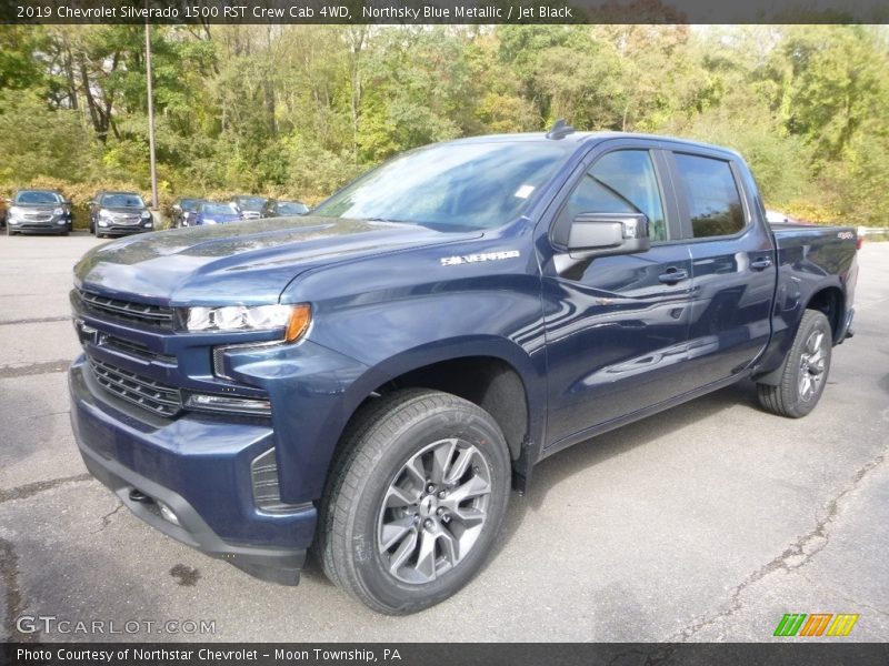 Northsky Blue Metallic / Jet Black 2019 Chevrolet Silverado 1500 RST Crew Cab 4WD