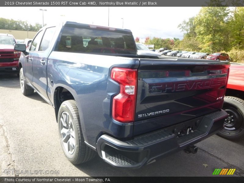 Northsky Blue Metallic / Jet Black 2019 Chevrolet Silverado 1500 RST Crew Cab 4WD