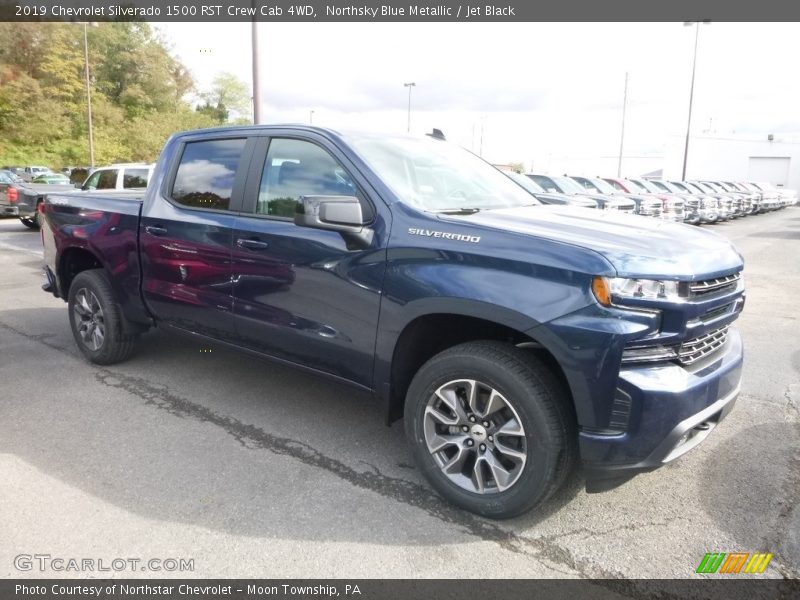Northsky Blue Metallic / Jet Black 2019 Chevrolet Silverado 1500 RST Crew Cab 4WD