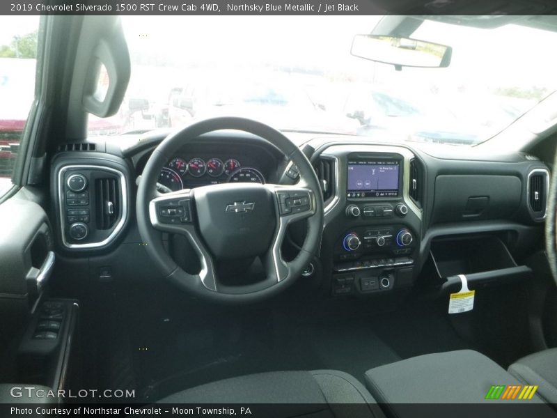 Northsky Blue Metallic / Jet Black 2019 Chevrolet Silverado 1500 RST Crew Cab 4WD