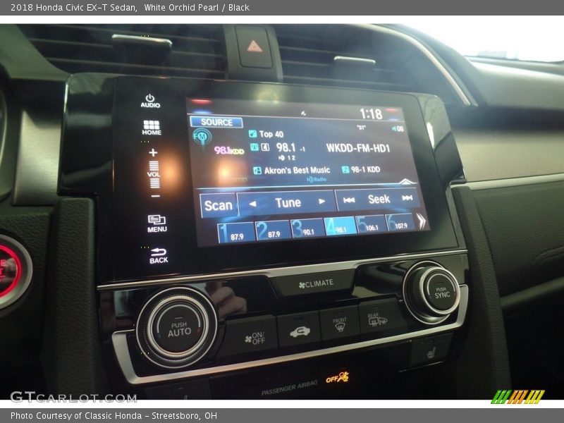 White Orchid Pearl / Black 2018 Honda Civic EX-T Sedan