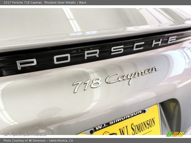 Rhodium Silver Metallic / Black 2017 Porsche 718 Cayman