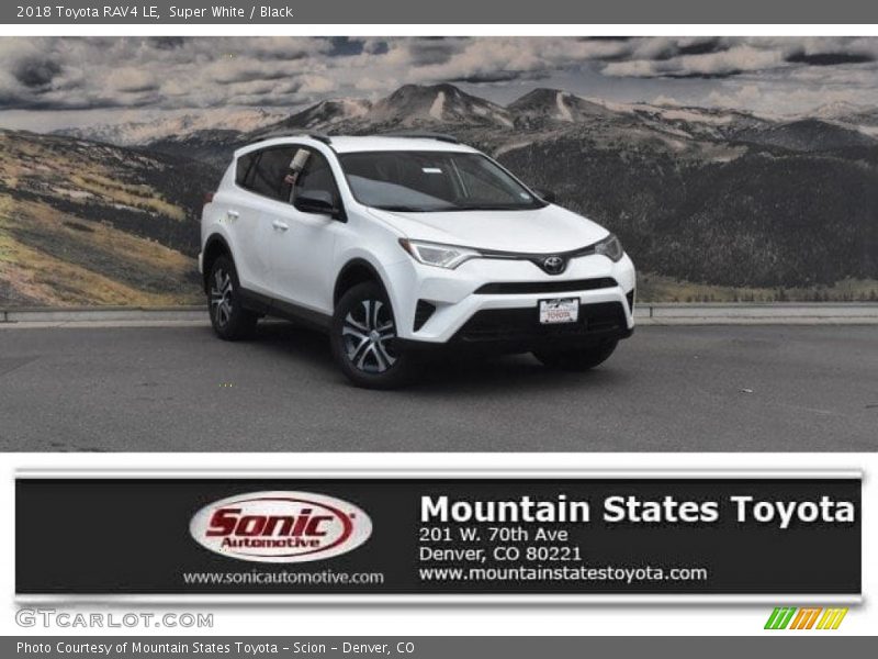 Super White / Black 2018 Toyota RAV4 LE