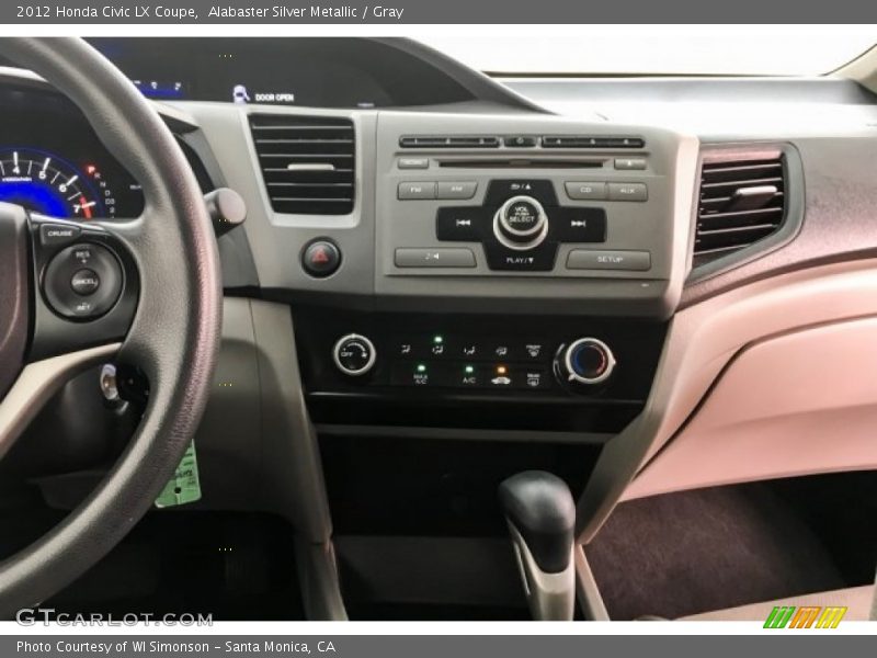 Alabaster Silver Metallic / Gray 2012 Honda Civic LX Coupe