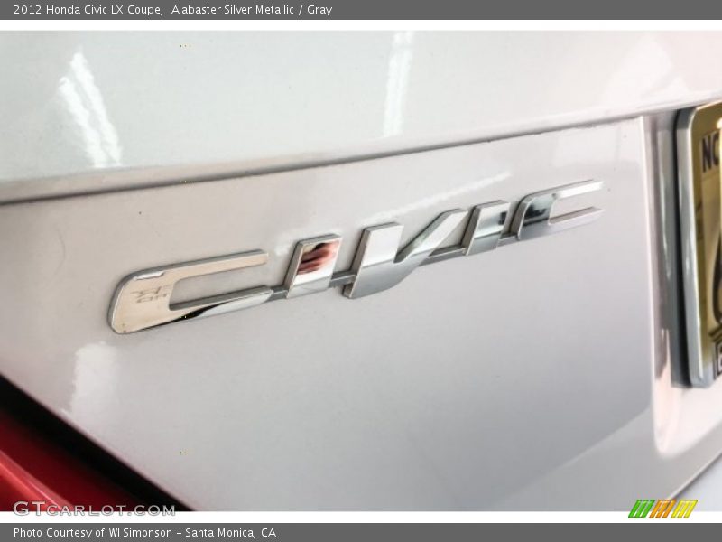 Alabaster Silver Metallic / Gray 2012 Honda Civic LX Coupe