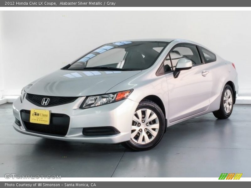 Alabaster Silver Metallic / Gray 2012 Honda Civic LX Coupe