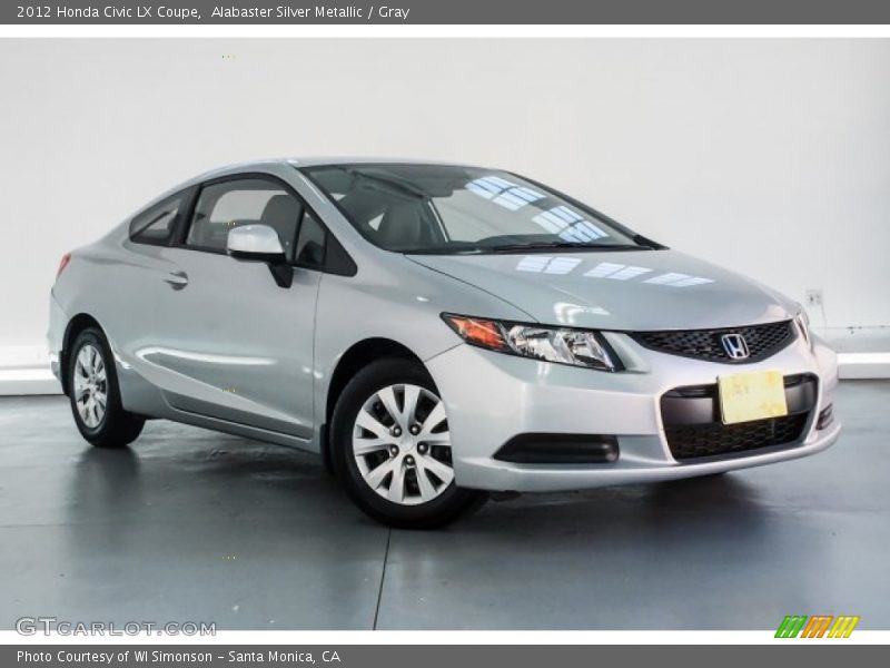 Alabaster Silver Metallic / Gray 2012 Honda Civic LX Coupe