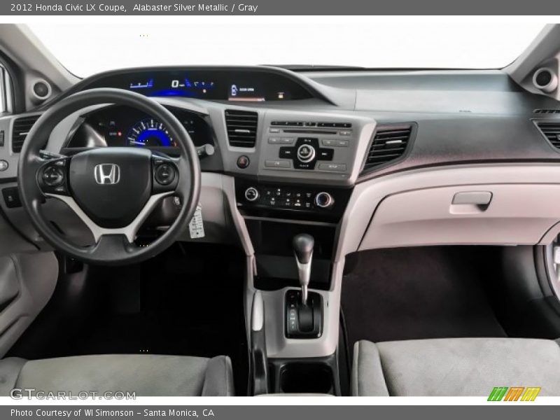 Alabaster Silver Metallic / Gray 2012 Honda Civic LX Coupe