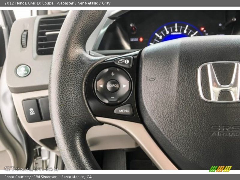 Alabaster Silver Metallic / Gray 2012 Honda Civic LX Coupe