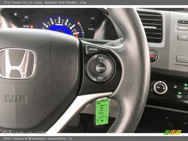 Alabaster Silver Metallic / Gray 2012 Honda Civic LX Coupe