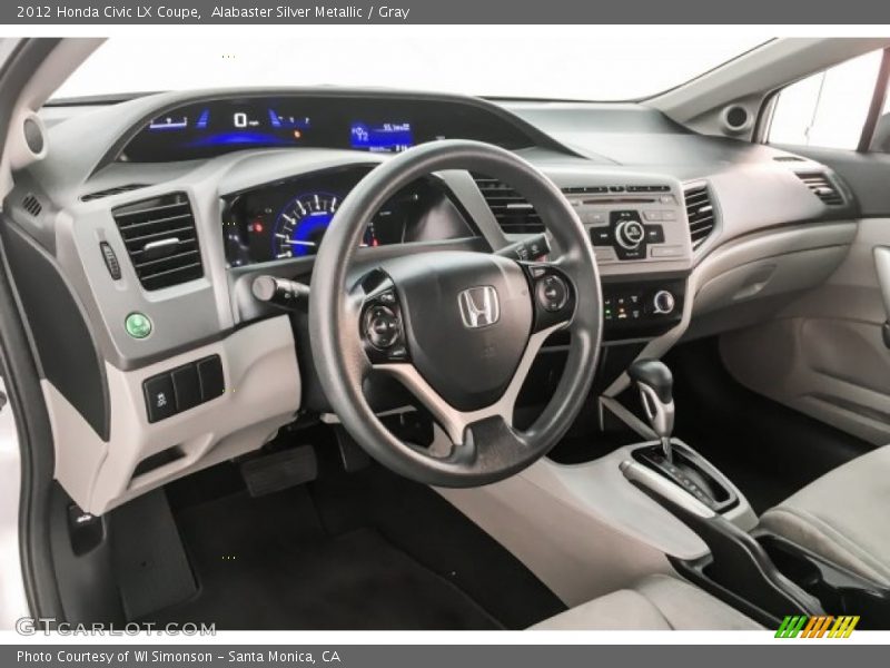 Alabaster Silver Metallic / Gray 2012 Honda Civic LX Coupe