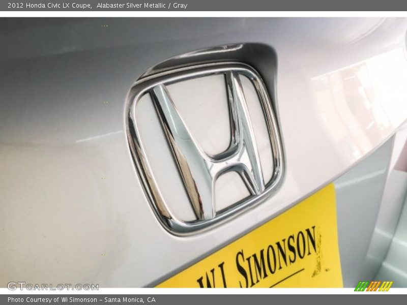 Alabaster Silver Metallic / Gray 2012 Honda Civic LX Coupe