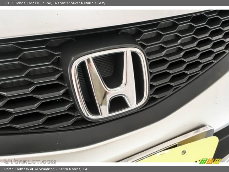 Alabaster Silver Metallic / Gray 2012 Honda Civic LX Coupe