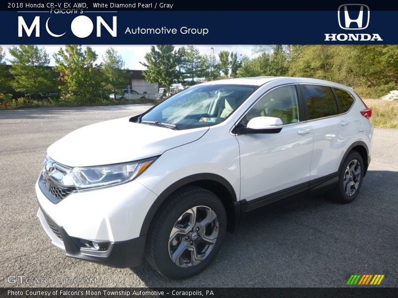 White Diamond Pearl / Gray 2018 Honda CR-V EX AWD