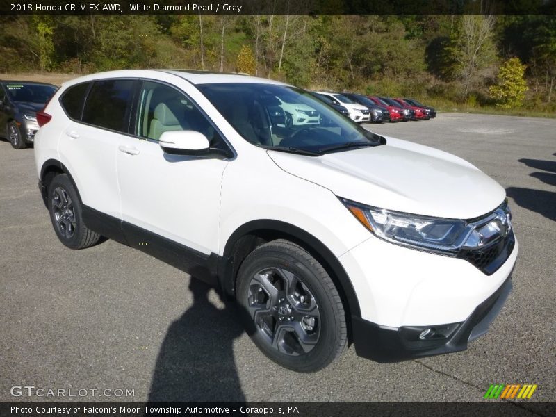 White Diamond Pearl / Gray 2018 Honda CR-V EX AWD