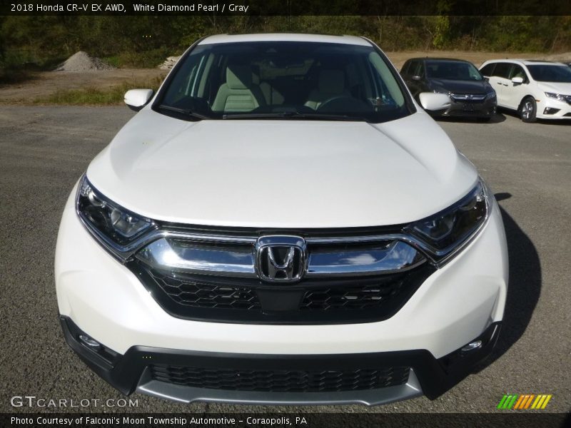 White Diamond Pearl / Gray 2018 Honda CR-V EX AWD