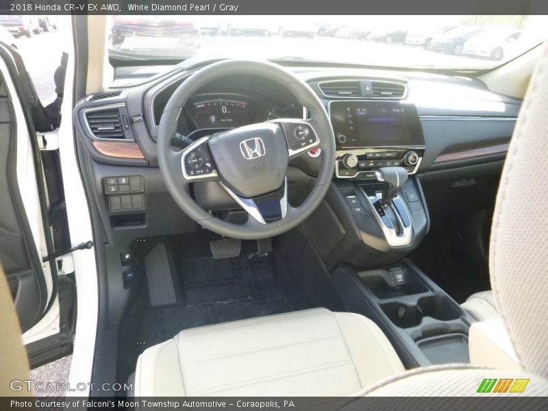 White Diamond Pearl / Gray 2018 Honda CR-V EX AWD