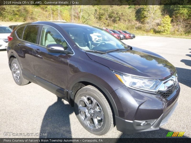 Gunmetal Metallic / Gray 2018 Honda CR-V EX AWD