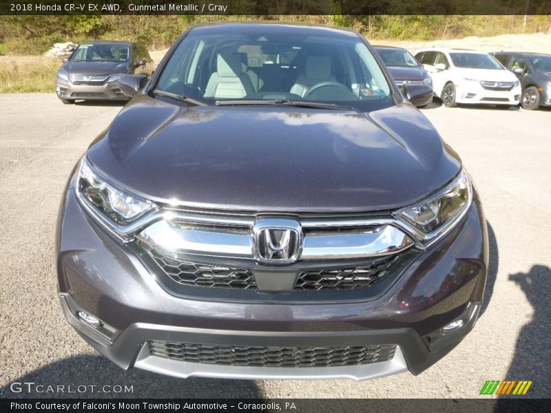 Gunmetal Metallic / Gray 2018 Honda CR-V EX AWD