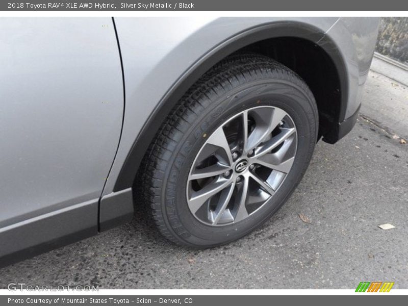 Silver Sky Metallic / Black 2018 Toyota RAV4 XLE AWD Hybrid