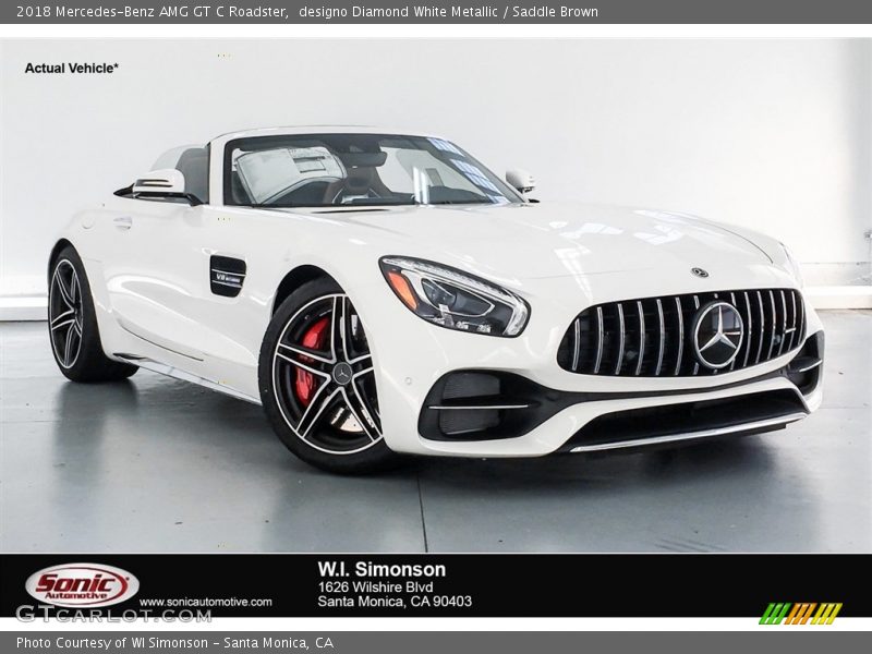 designo Diamond White Metallic / Saddle Brown 2018 Mercedes-Benz AMG GT C Roadster