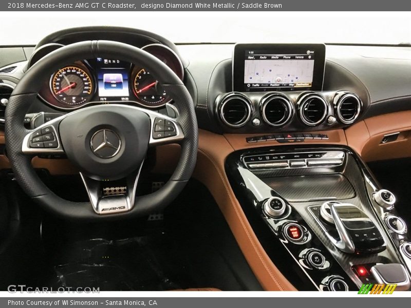 designo Diamond White Metallic / Saddle Brown 2018 Mercedes-Benz AMG GT C Roadster