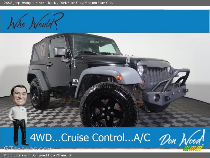 Black / Dark Slate Gray/Medium Slate Gray 2008 Jeep Wrangler X 4x4