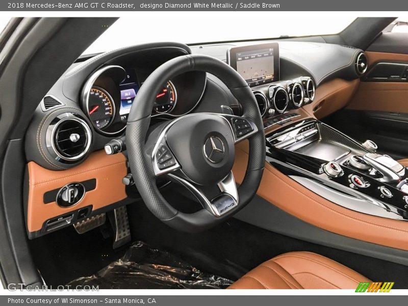 designo Diamond White Metallic / Saddle Brown 2018 Mercedes-Benz AMG GT C Roadster