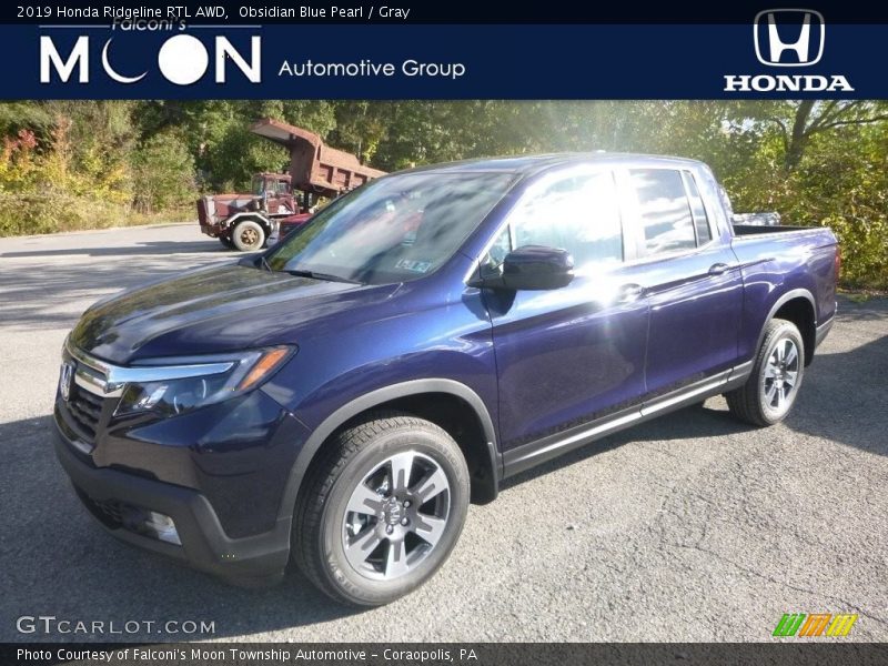 Obsidian Blue Pearl / Gray 2019 Honda Ridgeline RTL AWD