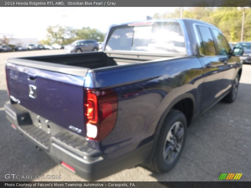 Obsidian Blue Pearl / Gray 2019 Honda Ridgeline RTL AWD