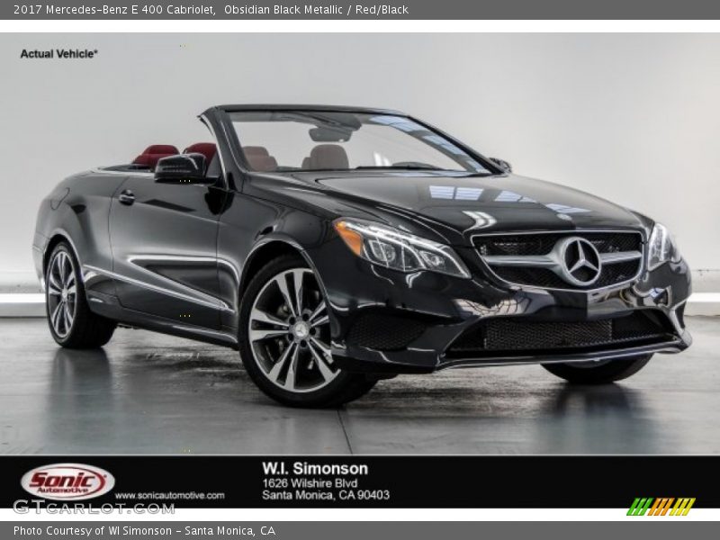 Obsidian Black Metallic / Red/Black 2017 Mercedes-Benz E 400 Cabriolet