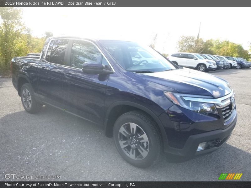 Obsidian Blue Pearl / Gray 2019 Honda Ridgeline RTL AWD