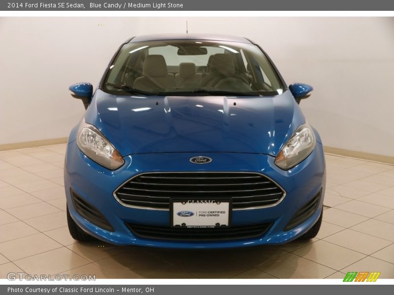 Blue Candy / Medium Light Stone 2014 Ford Fiesta SE Sedan