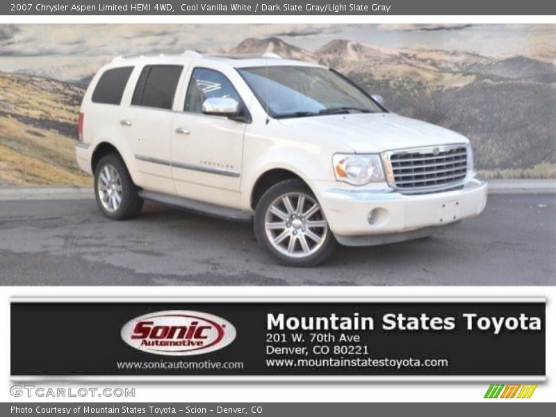 Cool Vanilla White / Dark Slate Gray/Light Slate Gray 2007 Chrysler Aspen Limited HEMI 4WD