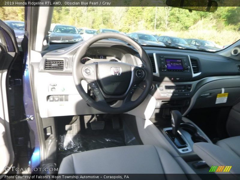 Obsidian Blue Pearl / Gray 2019 Honda Ridgeline RTL AWD