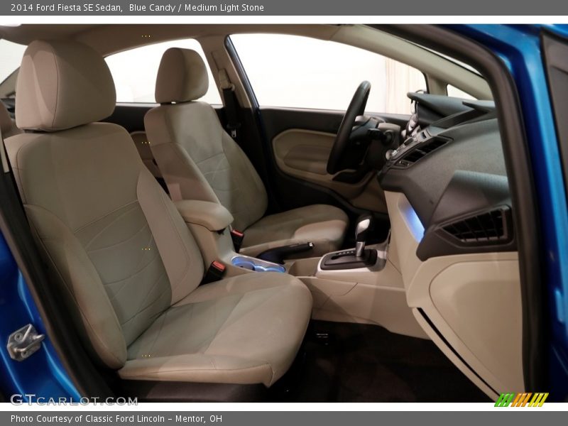 Blue Candy / Medium Light Stone 2014 Ford Fiesta SE Sedan
