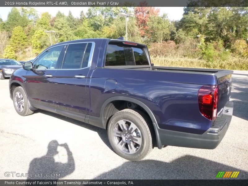 Obsidian Blue Pearl / Gray 2019 Honda Ridgeline RTL-E AWD