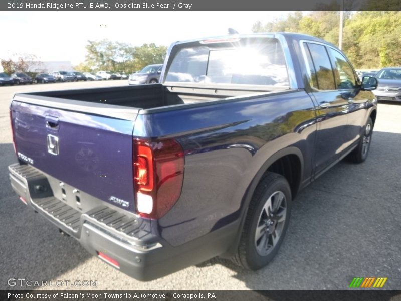 Obsidian Blue Pearl / Gray 2019 Honda Ridgeline RTL-E AWD