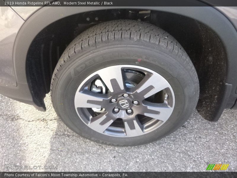 Modern Steel Metallic / Black 2019 Honda Ridgeline RTL AWD
