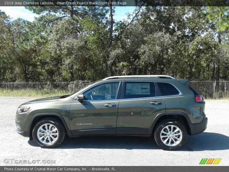 Olive Green Pearl / Black/Light Frost Beige 2019 Jeep Cherokee Latitude