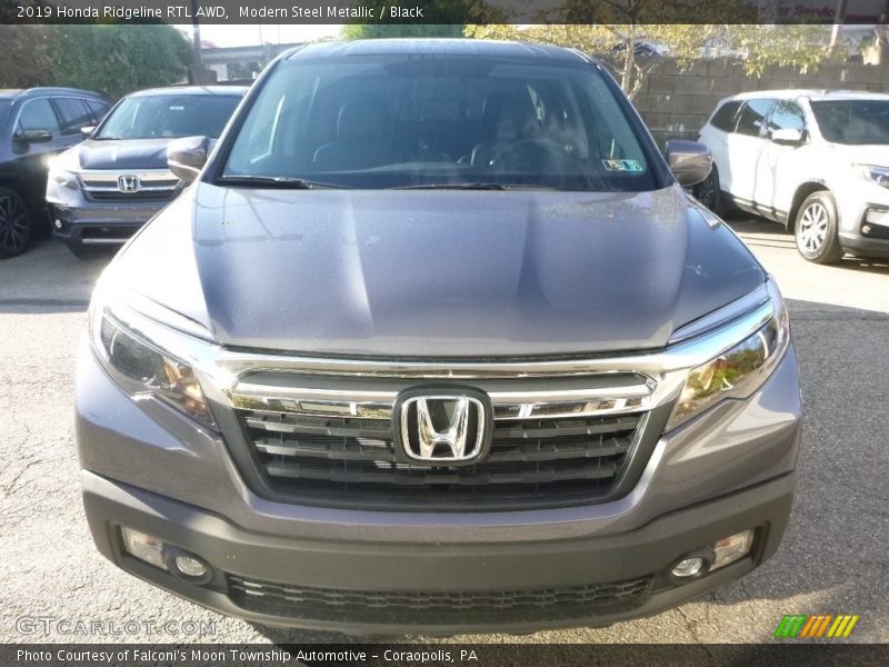 Modern Steel Metallic / Black 2019 Honda Ridgeline RTL AWD