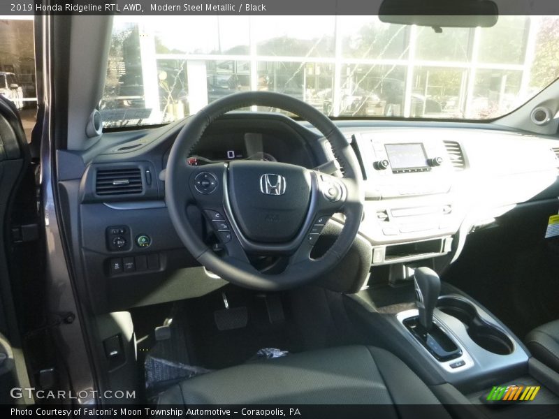 Modern Steel Metallic / Black 2019 Honda Ridgeline RTL AWD